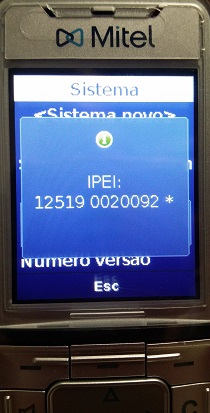 Mostrar IPEI do novo telefone DECT
